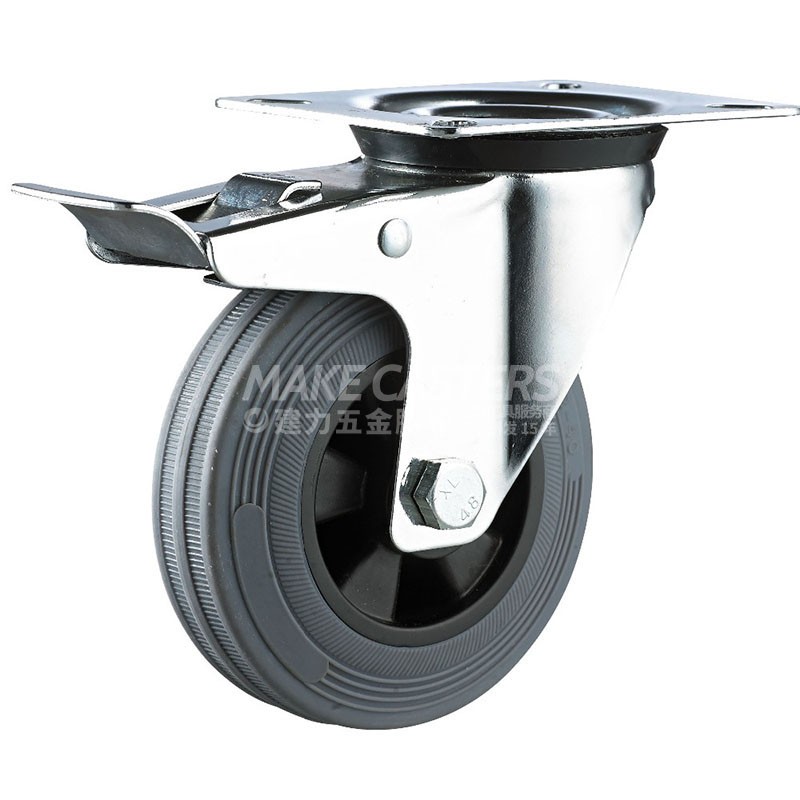 660 L outdoor garbage can turnover rubber universal large four wheel sanitation bucket casters brake flat fittings