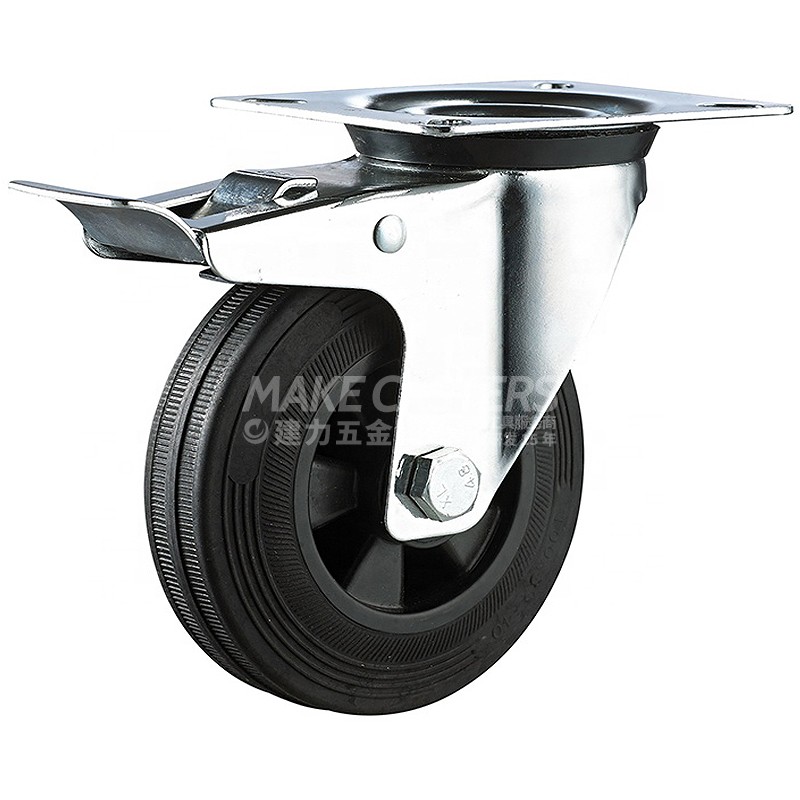 660 L outdoor garbage can turnover rubber universal large four wheel sanitation bucket casters brake flat fittings