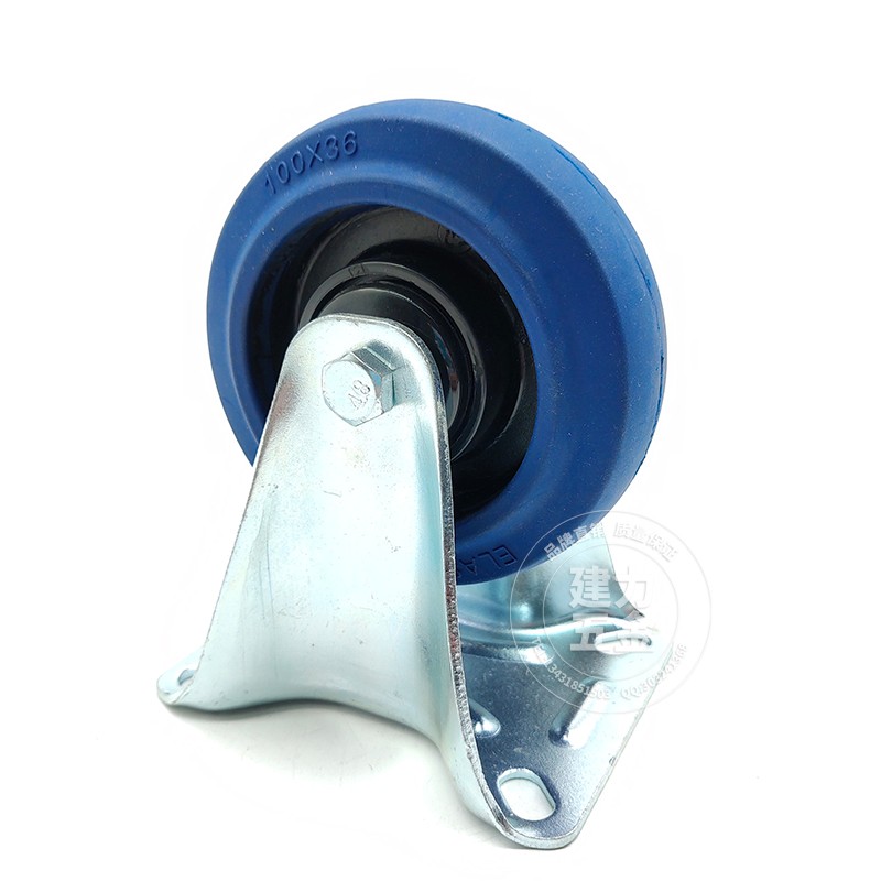 Custom Blue Elastic Rubber Caster hole top plate screw telescopic brake linen cart cleaning car storage cage transmission