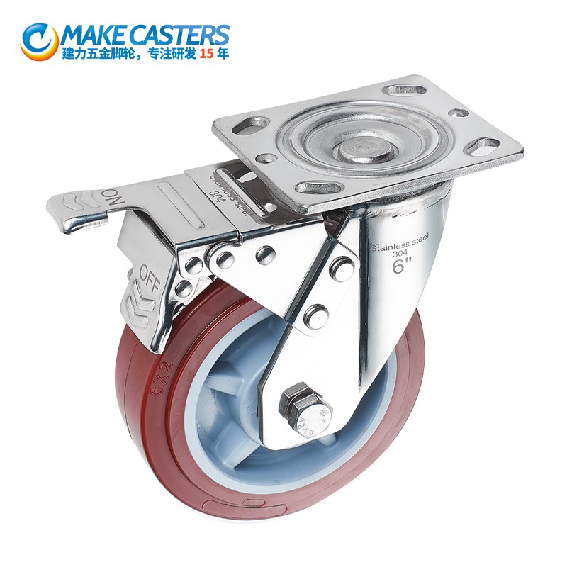 Chinese high-quality caster manufacturer Food caster stainless steel heavy 304pu complete specifications