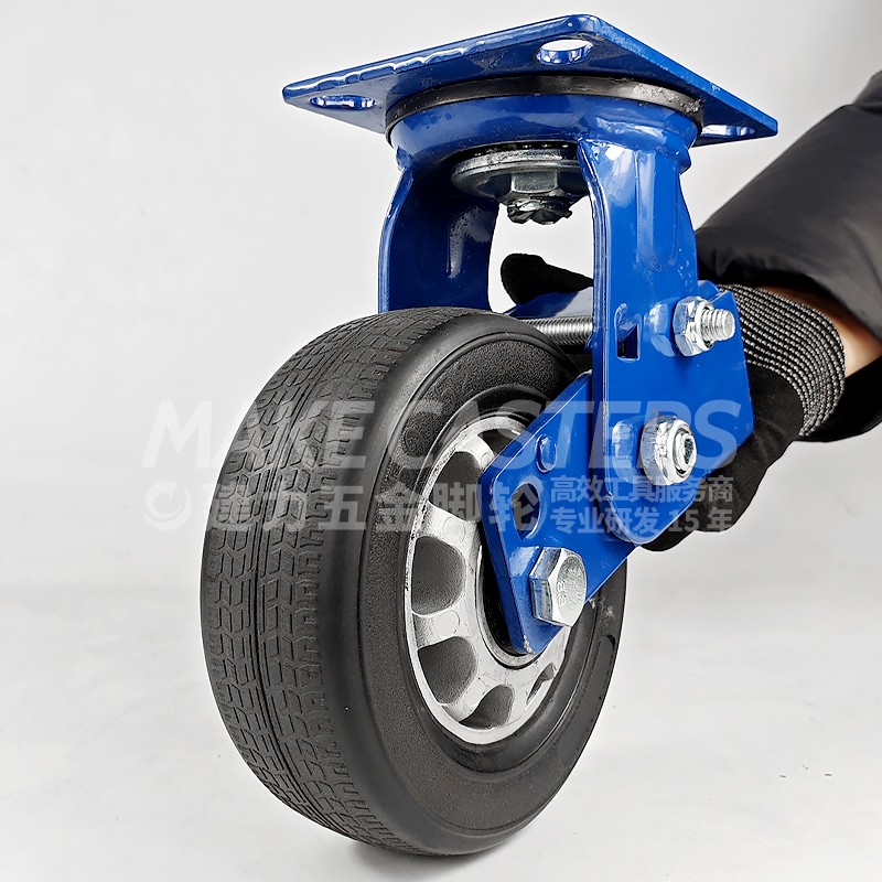 Heavy Duty Casters 5 6 8 Inch Casters Wheel Swivel Brake Industrial Shock Absorbing Rubber Absorber Spring Retractable Caster