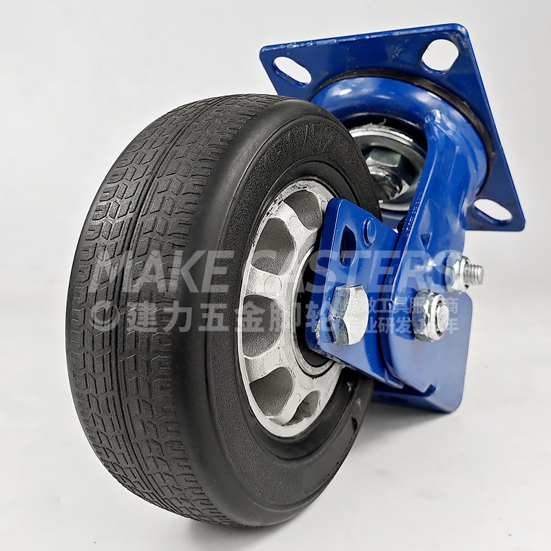 Heavy Duty Casters 5 6 8 Inch Casters Wheel Swivel Brake Industrial Shock Absorbing Rubber Absorber Spring Retractable Caster