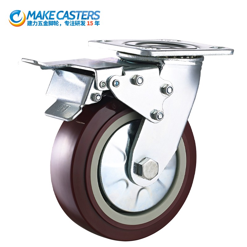 Heavy Duty Casters PU Castors 4 5 6 8 Inch