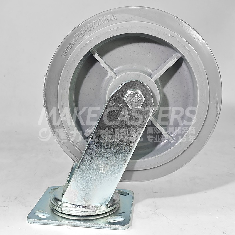 Heavy Duty Casters TPR Silent Caster Wheels Swivel Brake Cart Industrial 4