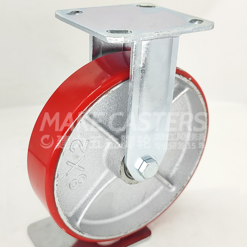 Heavy Duty Casters Wheels Iron Core PU Red Load Castors Industrial Swivel 4