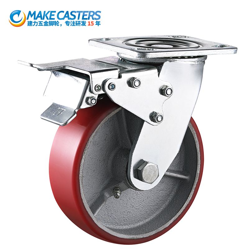 Heavy Duty Double Roller bearing Iron Core PU caster