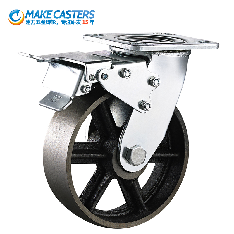 Heavy duty Roller bearing Cast Iron Caster Wheel