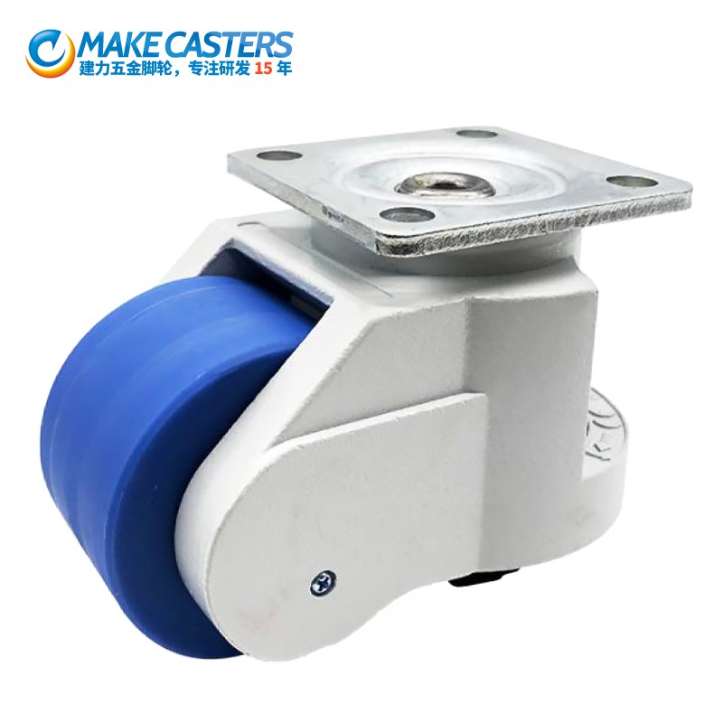 Heavy duty horizontal adjustment casters Blue Swivel brake adjustable leveler casters