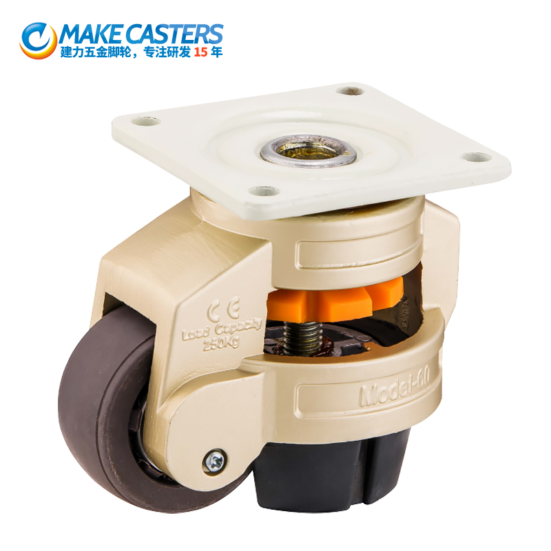 Heavy duty horizontal adjustment casters golden Swivel adjustable leveler casters