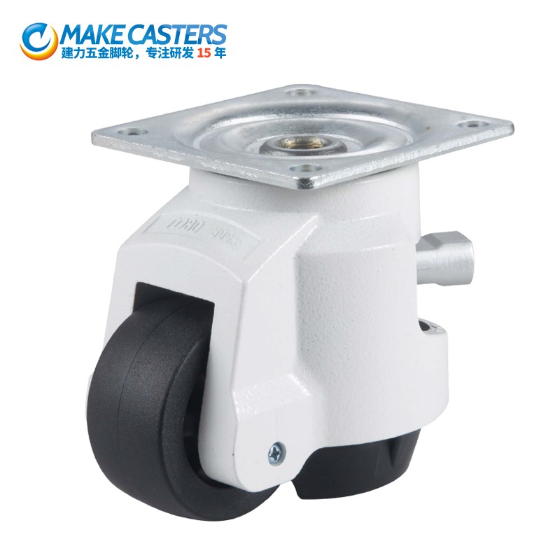 Heavy duty horizontal adjustment casters white Swivel brake adjustable leveler casters