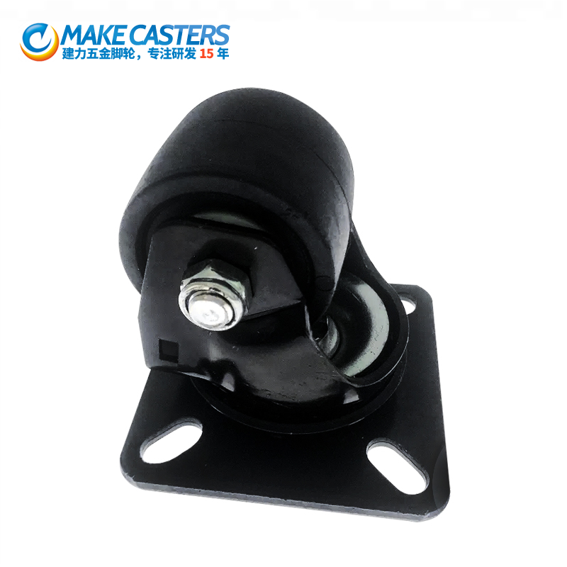 Heavy duty nylon casters, low gravity center, black with bearing, composite freezer shelf, furniture, sofa bed, washing machine