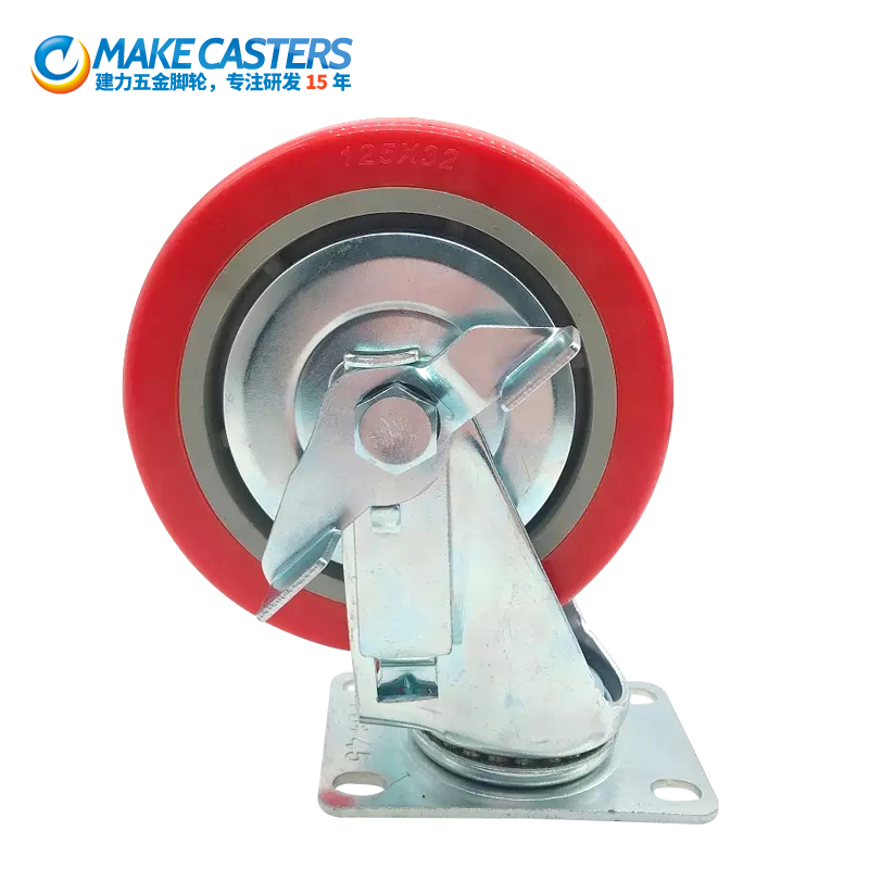 Heavy duty red Pu casters Korea 4 