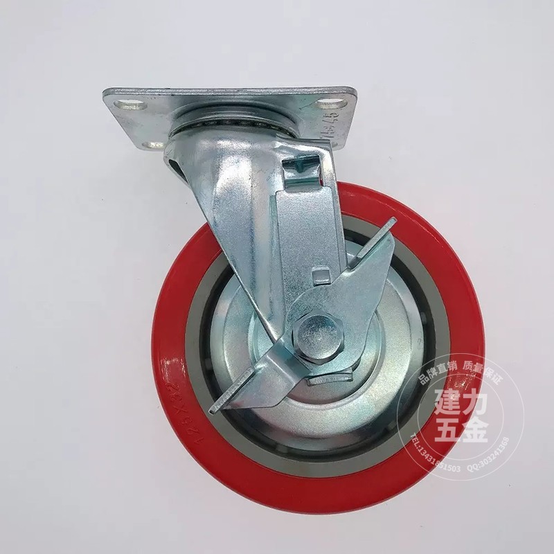 Heavy duty red Pu casters Korea 4 