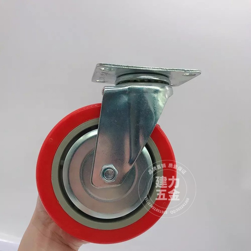 Heavy duty red Pu casters Korea 4 