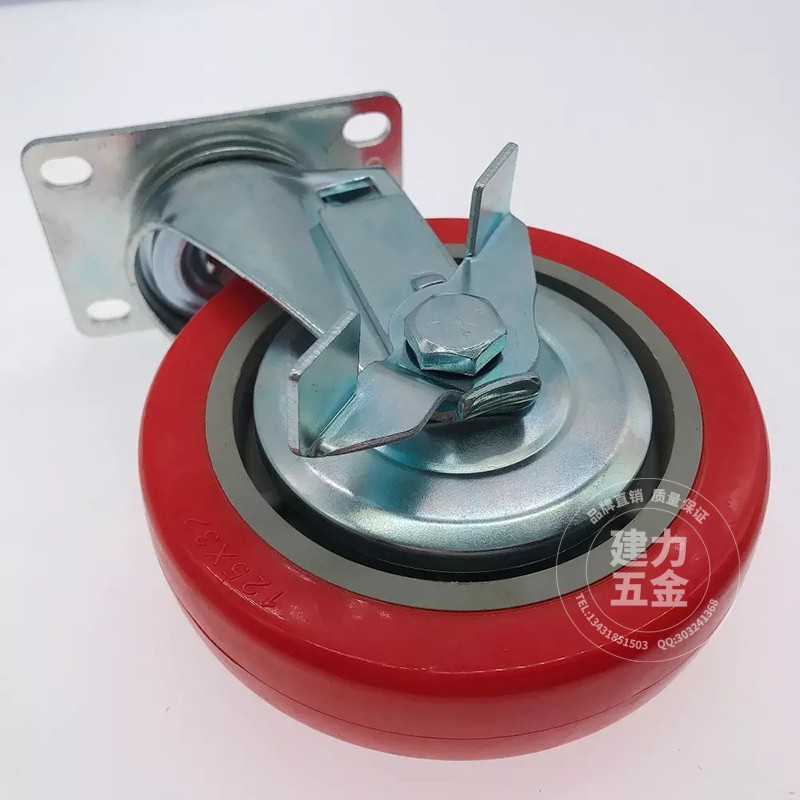 Heavy duty red Pu casters Korea 4 