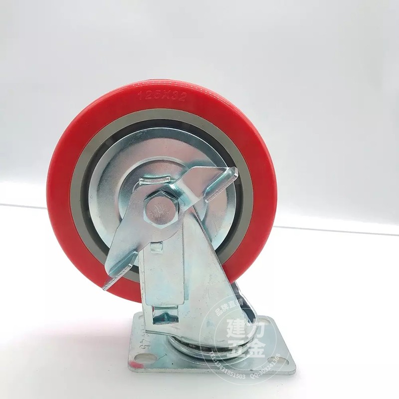 Heavy duty red Pu casters Korea 4 