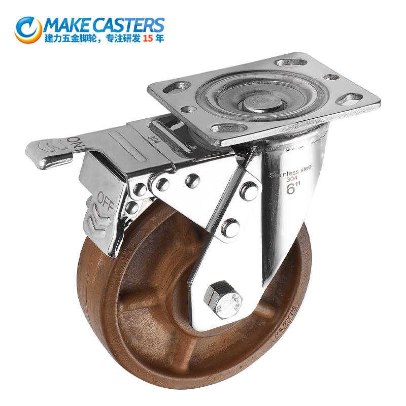 Heavy duty stainless steel caster, waterproof, rust proof, high temperature resistant, 280 oven cart universal caster