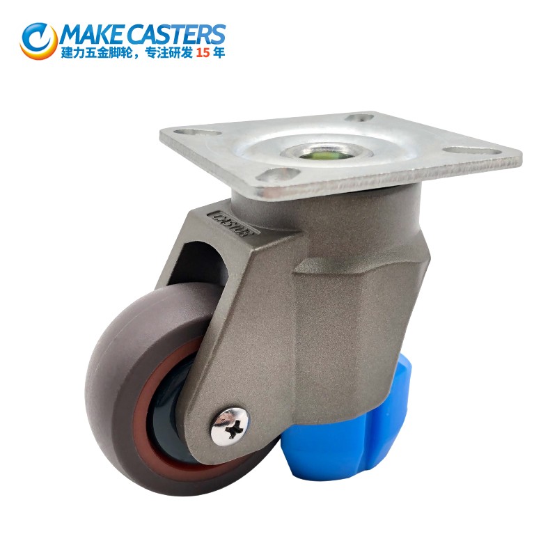 Light duty horizontal adjustment casters brown Universal brake adjustable