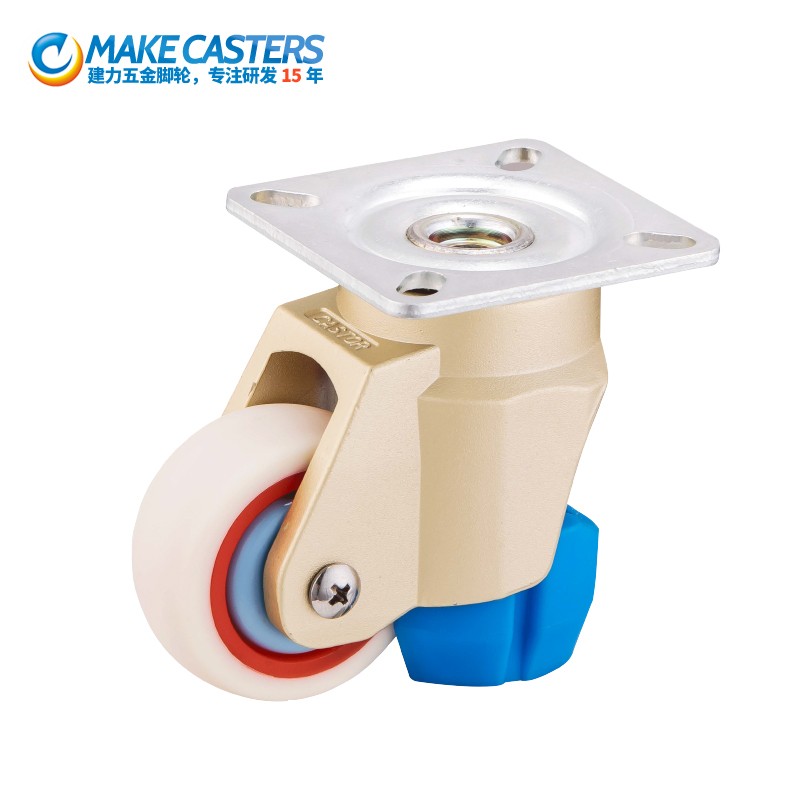 Light duty horizontal adjustment casters golden Universal brake adjustable