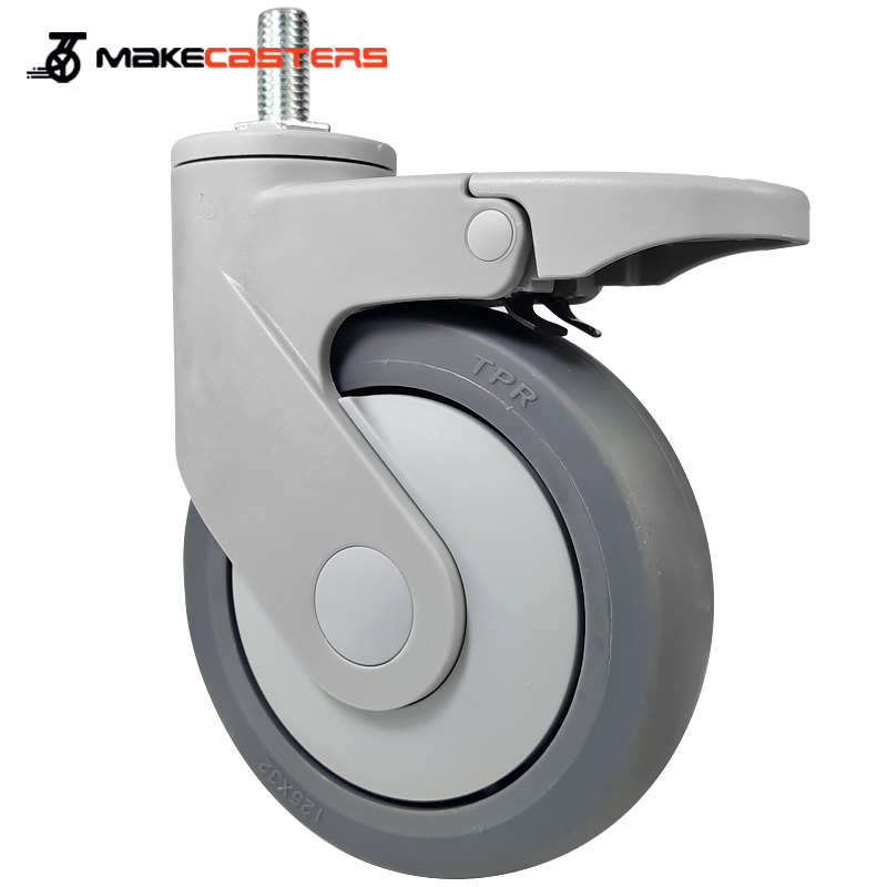 Caster Wheel Manufacturer Medium Duty Medical Casters Hospital Bed Caster 4 inch 3 inch 5 inch TPR Castors Workbench Twin Swivel