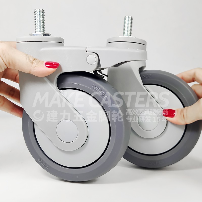 Caster Wheel Manufacturer Medium Duty Medical Casters Hospital Bed Caster 4 inch 3 inch 5 inch TPR Castors Workbench Twin Swivel