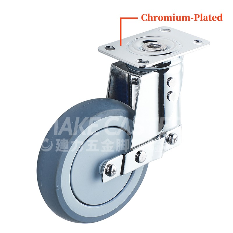 Manufacturer supplies double spring medium-sized stainless steel TPR brake  shockproof mute wear-resistant universal wheel