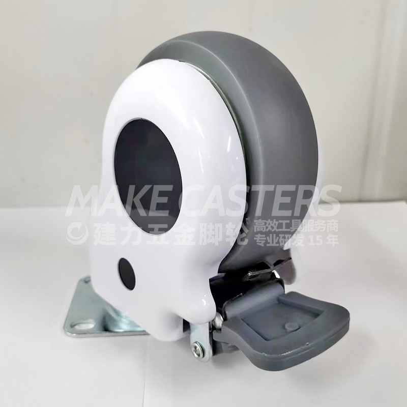 Medium Duty Caster Wheel Medical Casters Hospital Bed Caster Twin 3 4 5 inch Top Plate PU Machine Swivel TPR Treated Stem