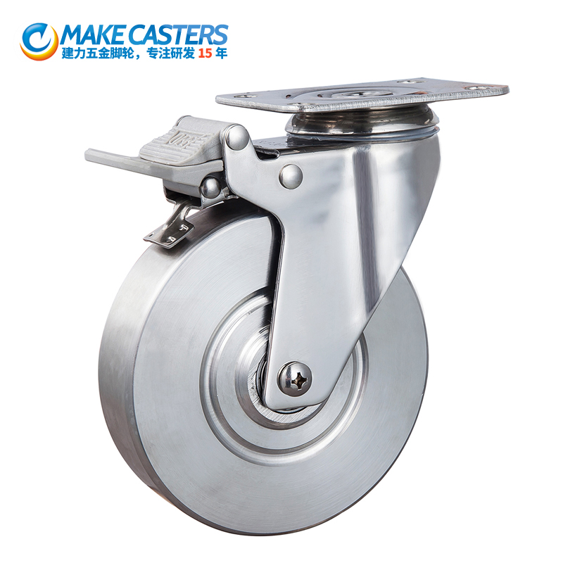 Medium sized stainless steel movable caster manufacturer Stainless Steel universal wheel anti-corrosion and rust brake caster