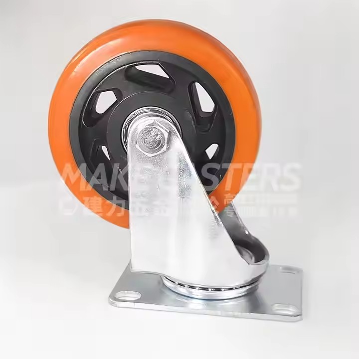 Orange Zinc Plated Caster Wheel with Brake Chair Caster Medium Duty Caster PVC PP 2.5 3 4 5 Inch for furniture trolley wheel