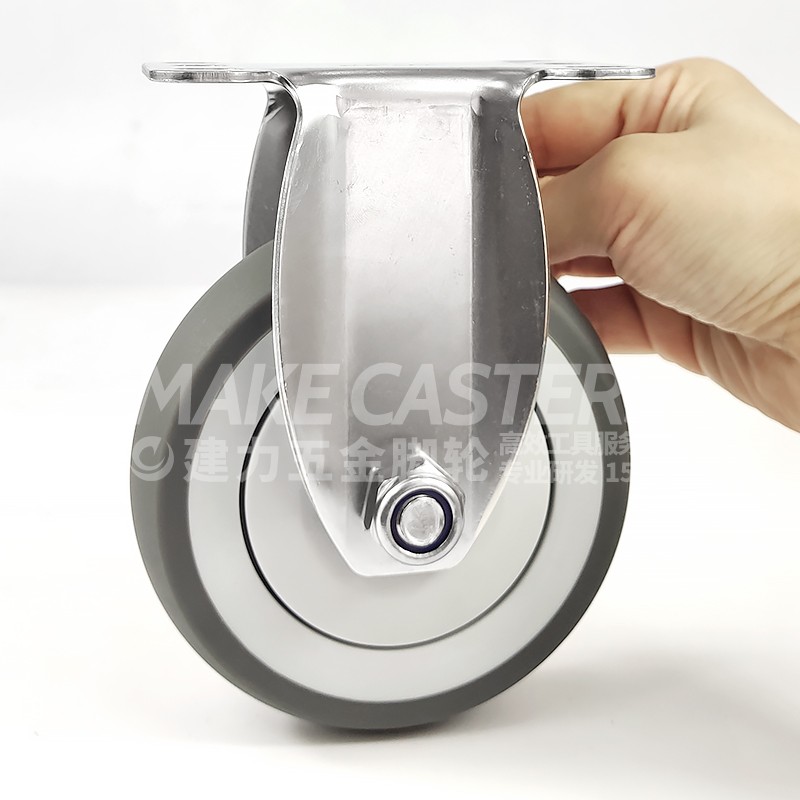 Stainless Steel Caster Wheel Swivel Brake TPR Medium Duty Hospital Medical Trolley Furniture Tools SUS 304 316 3