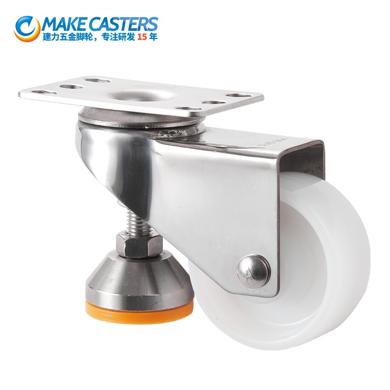 Stainless Steel PA Wheel Casters swivel wheels with horizontally adjustable casters