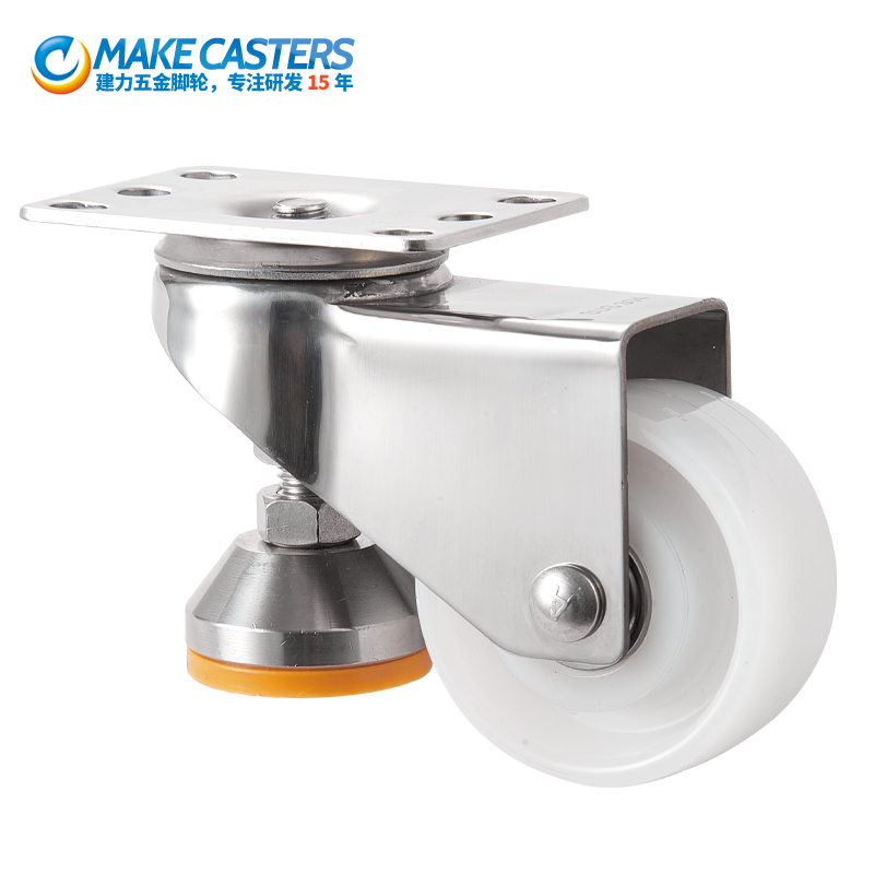 Stainless Steel PA Wheel with bearing Casters swivel wheels with horizontally adjustable casters with bearing