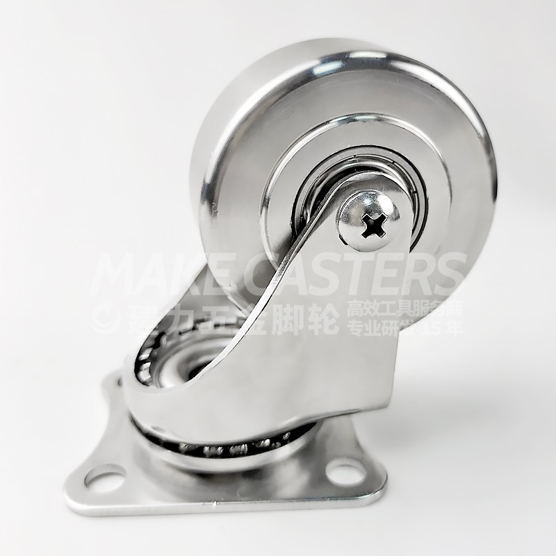 Total Stainless Steel SUS 304 316 Swivel Brake Kitchen Caster Wheel 1.5