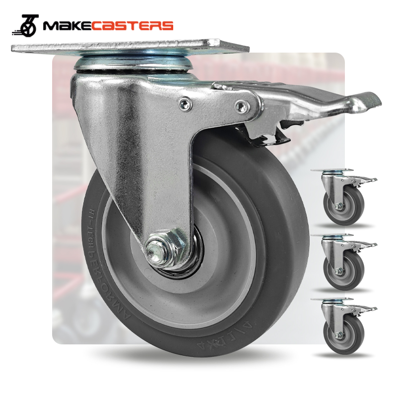 Hot Sale TPR Silent Medium Duty Casters Wheels Castors 1.5