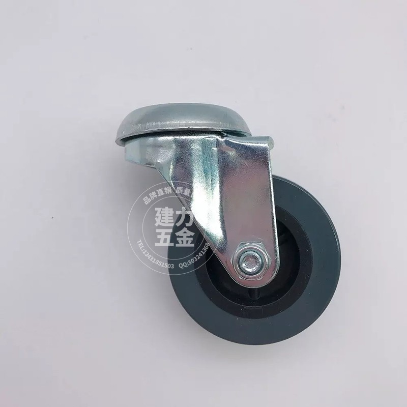 Top hole PVC Gray 2 inch caster plastic PVC tool accessories furniture screw universal brake pulley equipment