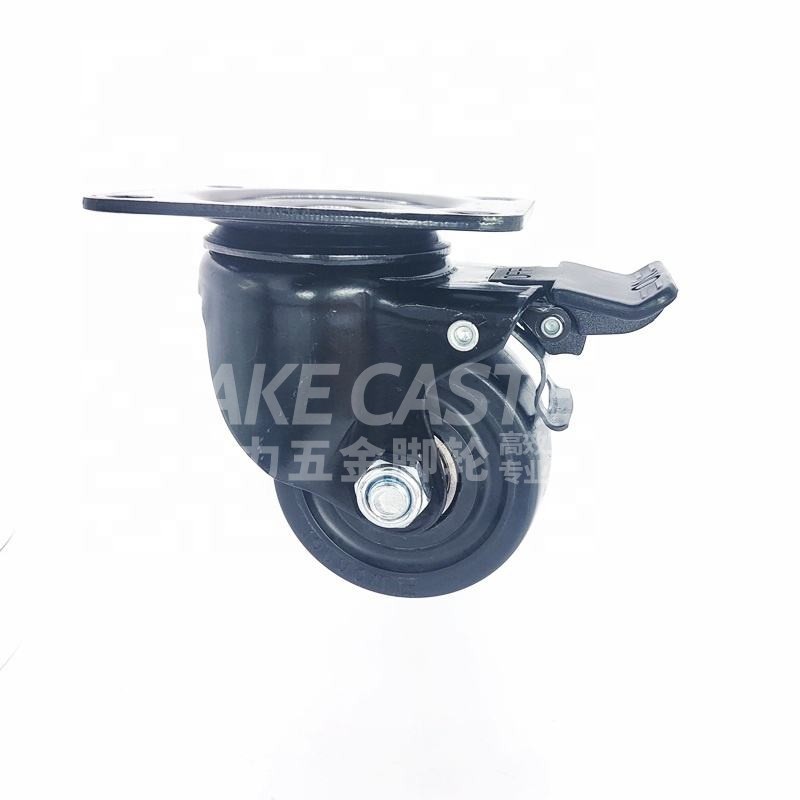 3-inch black PP super high load-bearing low center of gravity fixed universal trolley caster heavy-duty nylon cowboy wheel machinery