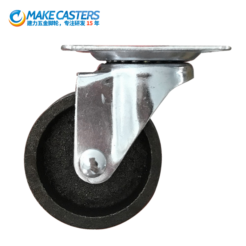 Universal wheel 2-inch caster brake cast iron pulley high temperature resistant light tool industrial wear-resistant iron wheel outdoor hand push